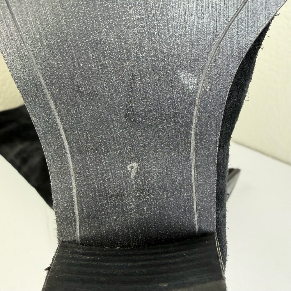 Sam Edelman Women’s Black Suede Knee High Rowena Stacked Heel Boots Size 7M - Picture 11 of 12
